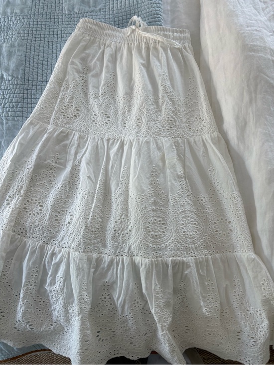 Pink Martini Dresses & Skirts - White Eyelet Tiered Midi Skirt - Women's
